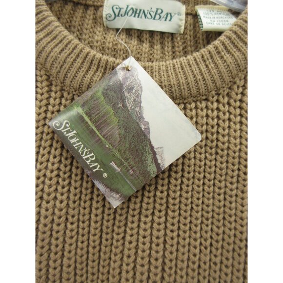VINTAGE St Johns Bay Sweater Medium Fisherman Ribbed Chunky 80s NEW - Picture 10 of 12